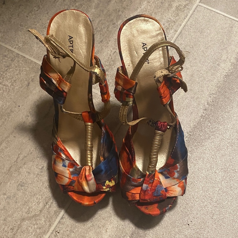 Apt 9 peep toe heels Fun colors